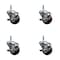 Service Caster 3'' High Temp Glass Filled Nylon 7/16'' Grip Ring Stem Caster Set Brake, 4PK SCC-GR20S314-GFNSHT-TLB-716138-4 - alternate 1
